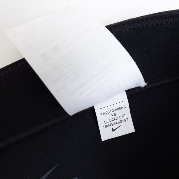 Nike BTQ Layered Tights Black 7/8 High Waisted Dri-Fit Retro 80s Aerobics - Picture 15 of 16